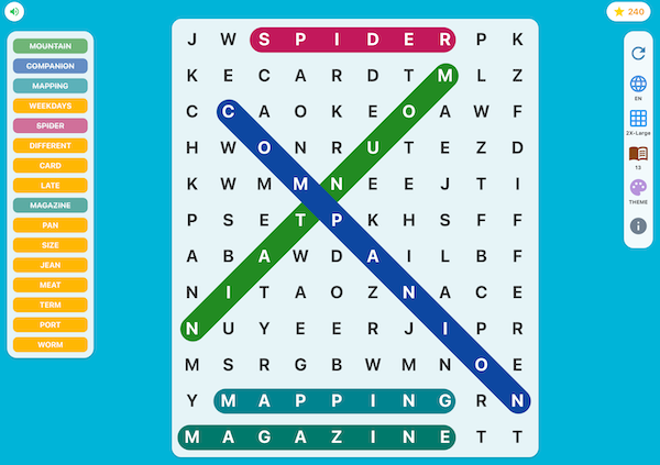 Lingo Word Search Gameplay in iPad